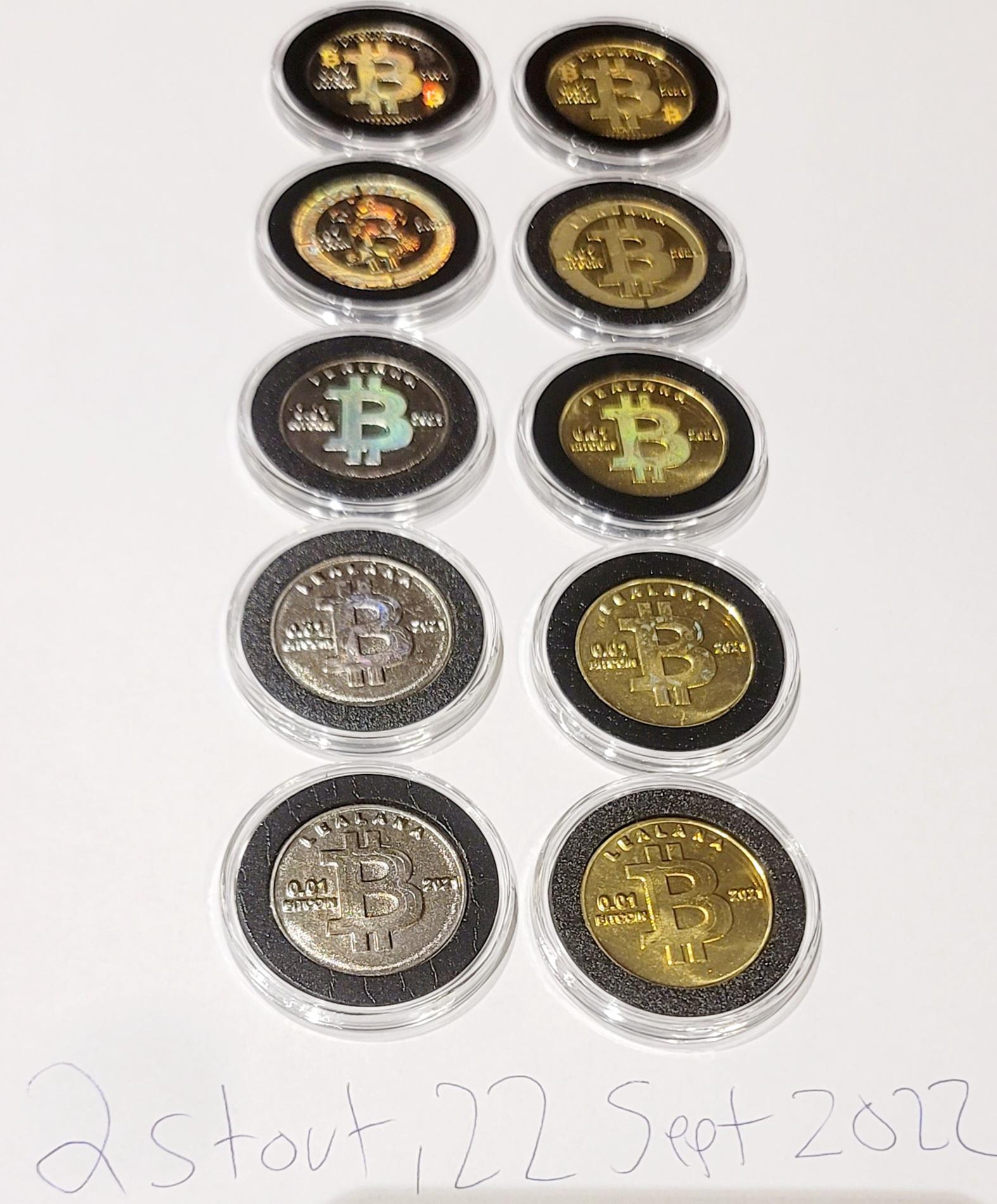 Complete matching ten-coin set showing all advertised types